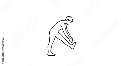 Man stretching hamstrings in a forward fold pose, fitness and flexibility concept