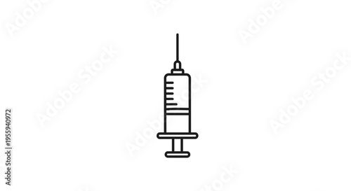 Medical Syringe Icon, Injection Needle, Health Care Symbol, Vaccination, Medical Equipment