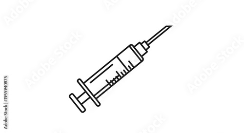 Medical Syringe Icon, Injection Needle, Healthcare Symbol, Vaccination, Medicine
