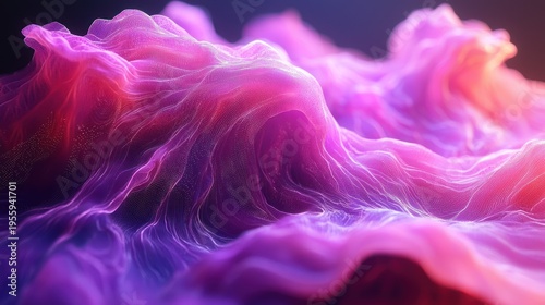 Abstract pink purple waves, flowing texture, digital art, background design