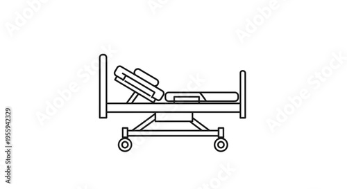 Hospital Bed Icon Line Art, Medical Equipment, Healthcare Symbol