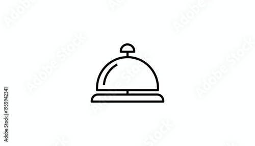 Hotel Reception Bell Icon, Service Call Button, Hospitality Symbol, Front Desk Service Concept