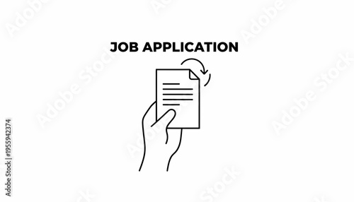 Job Application Document Held in Hand with Arrows Indicating Review or Submission