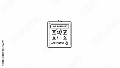 Job Postings Application Online - Apply Now Button with Icons
