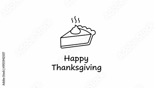 Happy Thanksgiving Slice of Pie with Whipped Cream Icon