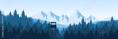 Minimalist cool blue mountain backdrop for corporate travel email campaign and web landing page
