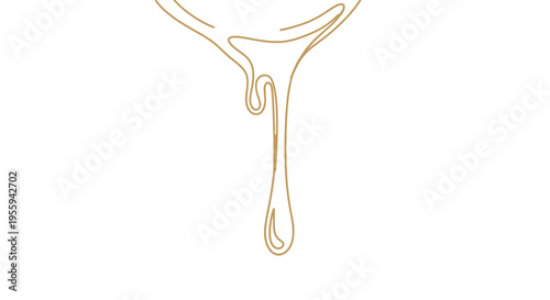 Golden Honey Drip Falling from Spoon, Liquid Gold, Sweet Food Ingredient, Macro Shot