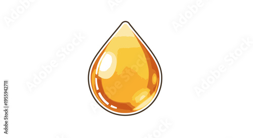 Golden Honey Drop Icon - Sweet Liquid Droplet, Natural Sweetener, Food Ingredient