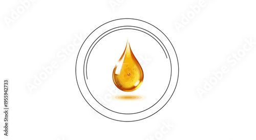 Golden Oil Drop Symbol