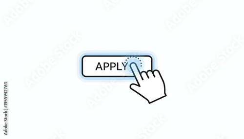 Hand Cursor Clicking Apply Button Online Application Form Submission Concept