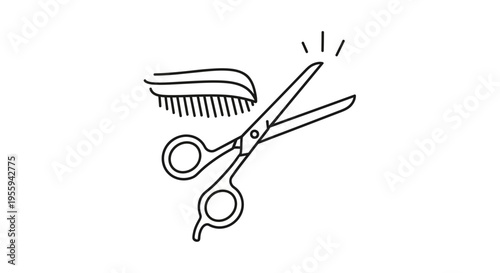 Hairdresser Scissors and Comb Line Art Icon