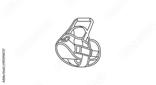 Dog Harness with Handle for Assistance and Support, Line Art Icon