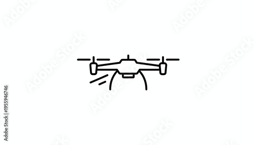 Drone Icon, Aerial Photography, Technology, Quadcopter, Flying Device, Vector Art