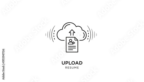 Cloud Upload Resume Icon - Digital Job Application and Career Online Service