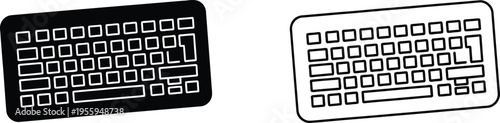 Black and white keyboards side by side Vector