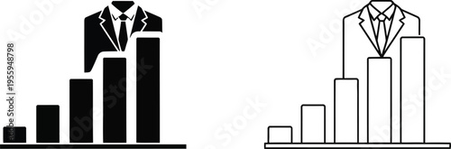 Business growth comparison statistics Vector