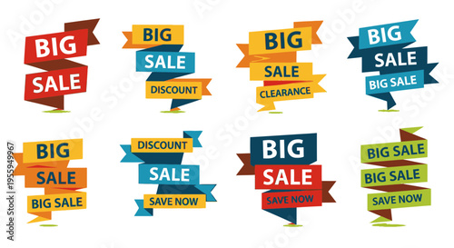 Collection of big sale banners.