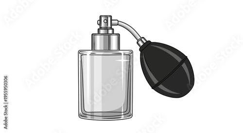 Vintage Perfume Atomizer Bottle with Black Bulb Sprayer - Retro Fragrance Dispenser