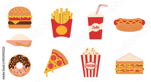 Fast food menu items collection 3.