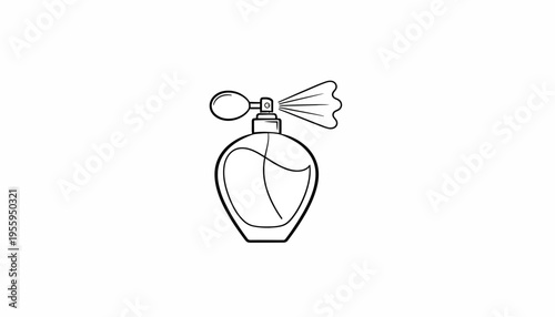 Vintage Perfume Bottle Spray Icon Outline Vector