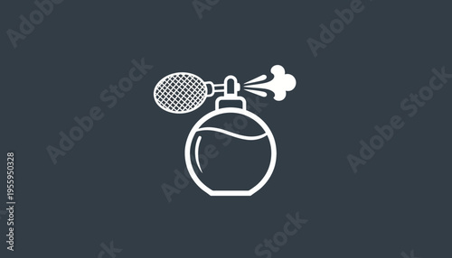 Vintage Perfume Bottle Icon with Spray Mist