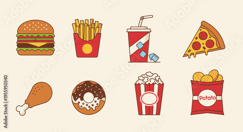 Fast food menu items on display.