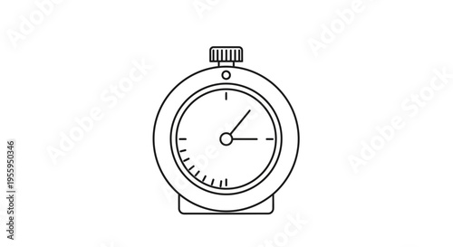 Vintage Stopwatch Icon, Classic Time Measurement Tool, Retro Timer Symbol