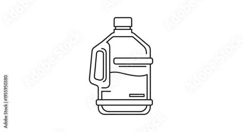 Water Bottle Icon, Gallon Jug Outline, Refreshment Container Graphic