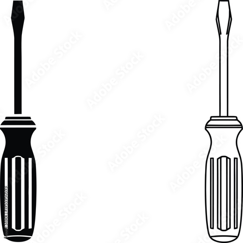 Black and white screwdrivers Vector