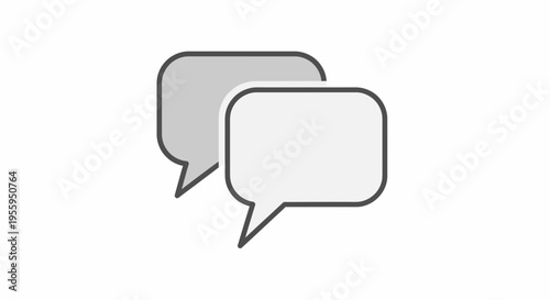 Two chat bubbles in gray and white.