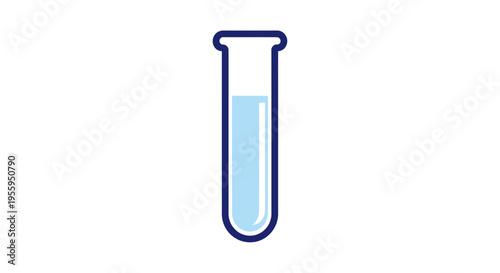 Test tube with blue liquid.