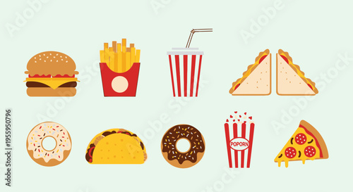 Variety of fast food items 7.