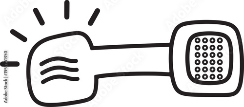 Telephone receiver icon vector illustration line art symbol for communication contact us support design element horizontal phone black outline