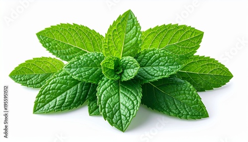Vibrant green mint leaves, freshly picked, exuding a natural cooling aroma and invigorating essence, ideal for culinary uses, refreshing drinks, and natural remedies