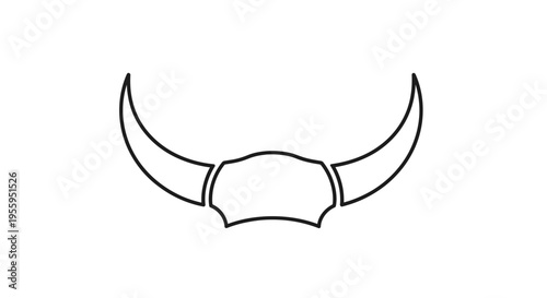 Stylized Bull Horns Icon Outline Vector Illustration