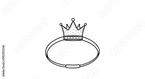 Royal Ring Icon, Crown Jewelry Symbol, Elegant Emblem, Luxury Accessory