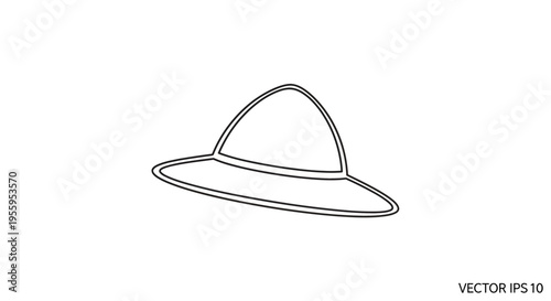 Safari Hat Icon Outline Vector Illustration