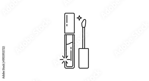 Lip Gloss Icon, Beauty Product, Makeup Cosmetics, Vector Illustration