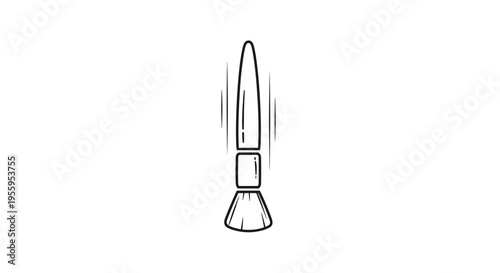 Makeup Brush Icon, Cosmetic Tool, Beauty Application, Professional Makeup Artist Equipment