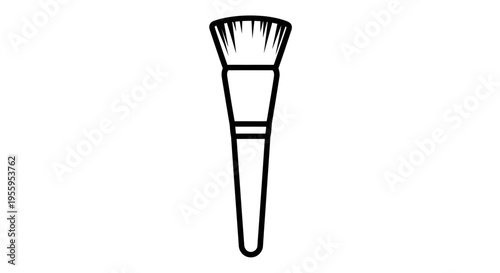 Makeup Brush Icon, Beauty Tool, Cosmetic Application, Flat Design