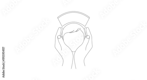 Hands protecting head with wifi signal symbol, concept of digital privacy and data security