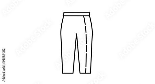 Fashionable Pants Icon, Apparel Clothing Symbol, Vector Illustration