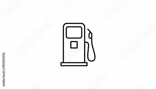 Gas Station Pump Icon - Simple Line Art for Fueling and Energy Concepts