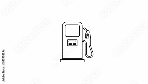 Gas Station Pump Icon Line Art - Fueling Vehicle Concept
