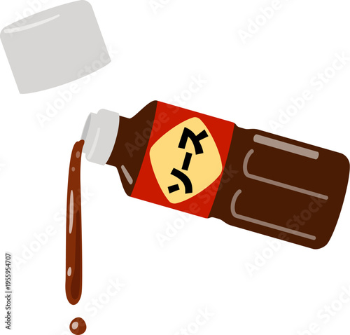 プラスチックボトルから注がれるソース