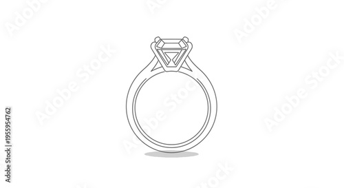 Elegant Diamond Engagement Ring Outline, Minimalist Jewelry Design