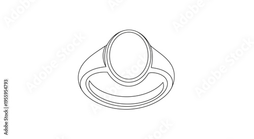 Elegant Oval Signet Ring Outline, Minimalist Jewelry Design