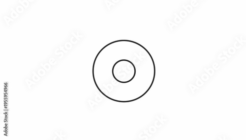 Concentric Circles Abstract Geometric Shape, Minimalist Design Element, Simple Outline Graphic