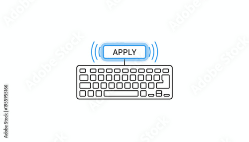 Apply Button on Keyboard - Online Application and Job Search Concept