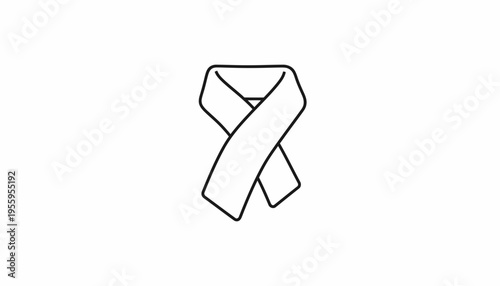 Awareness Ribbon Symbol, Simple Line Art, Cancer Support, Charity Icon